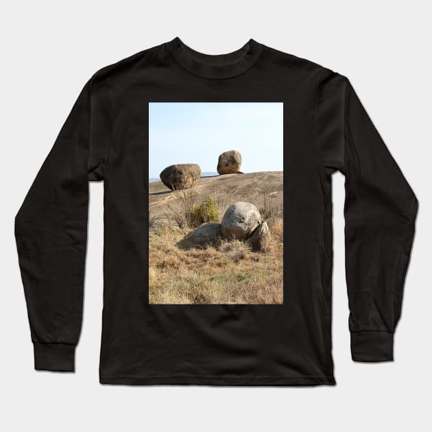 Balancing Rock Formations. Kopjes in Tanzania Long Sleeve T-Shirt by Carole-Anne